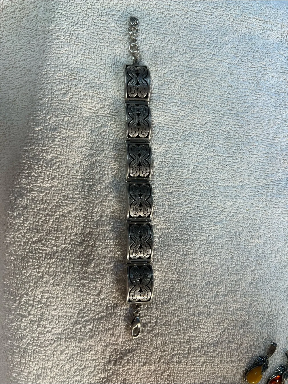 BrightonSterling Silver Filigree Link Bracelet - Black/Silver